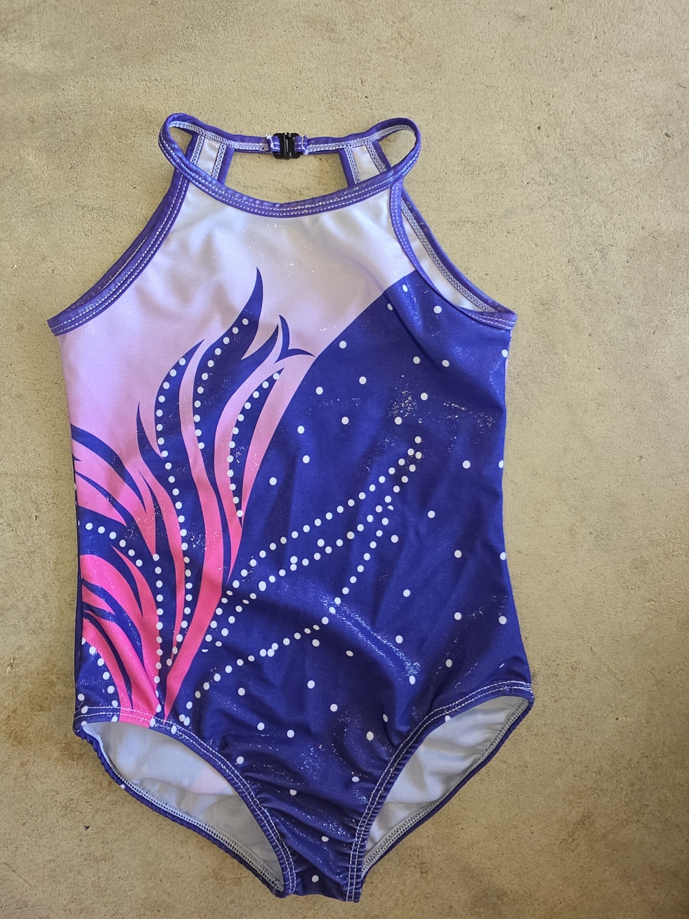 Girls' Purple & Pink One-Piece Leotard